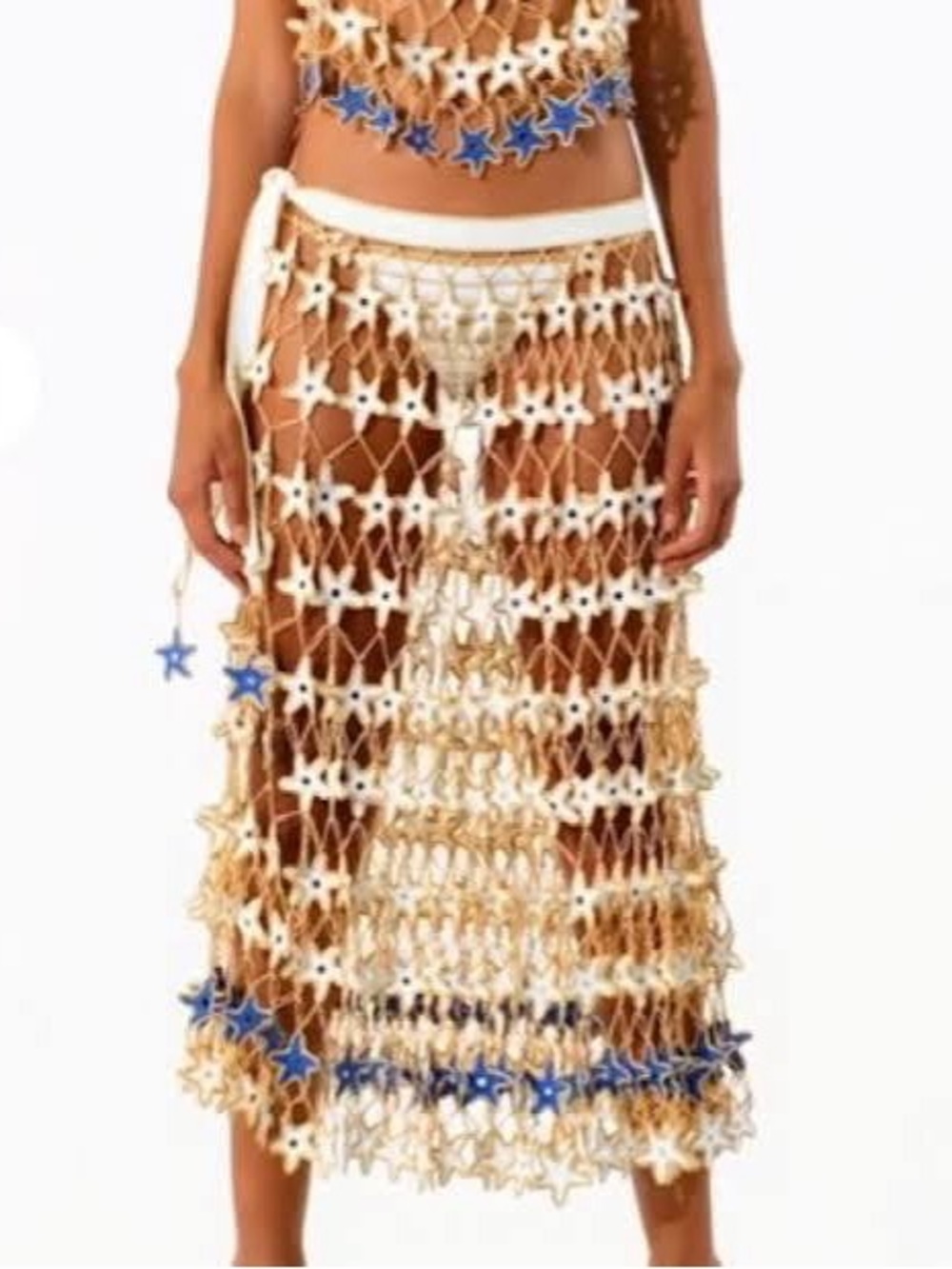 My beachy side star crocheted convertible maxi skirt